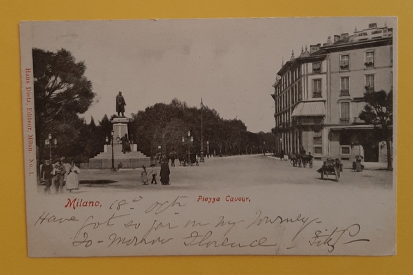 Cartolina Milano - Piazza Cavour - 1905