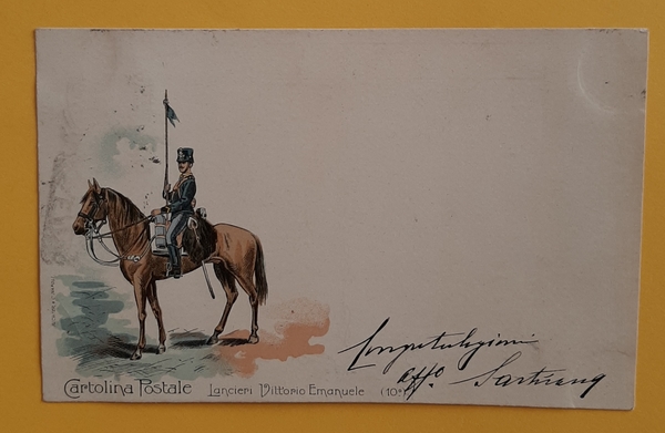 Cartolina Lancieri Vittorio Emanuele - 1902