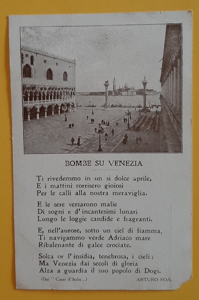 Cartolina Bombe su Venezia - Arturo Foà - 1900