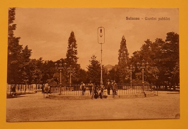 Cartolina Sulmona - Giardini Pubblici - 1908