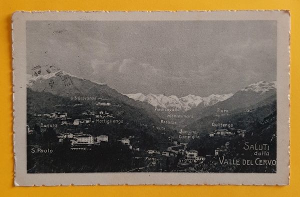Cartolina Saluti dalla Valle del Cervo - 1919