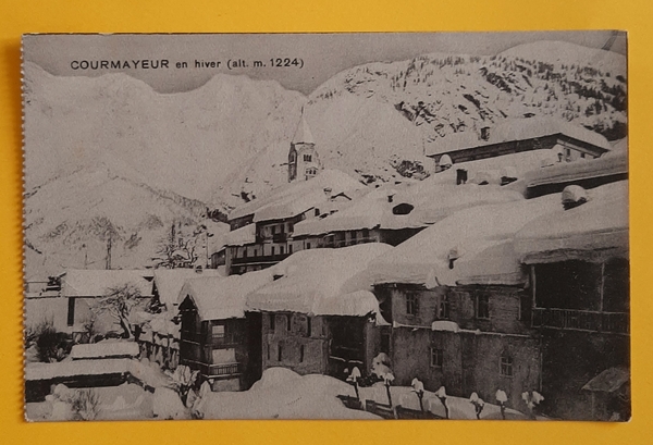 Cartolina Courmayeur en hiver - 1913