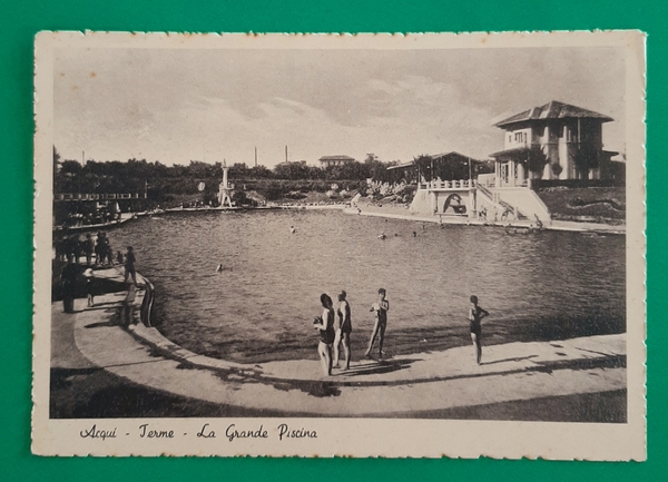 Cartolina Acqui Terme - La Grande Piscina - 1946