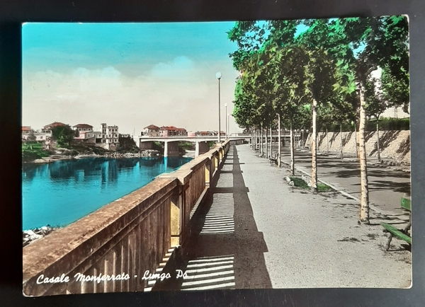 Cartolina Casale Monferrato - Lungo Po - 1956
