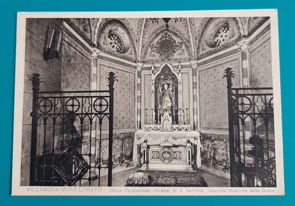 Cartolina Villanova Monferrato - Chiesa Parrocchiale - 1960