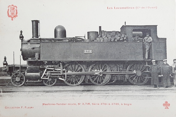 Cartolina Ferrovie - Les Locomotives - Machine Tender n 3.716 …