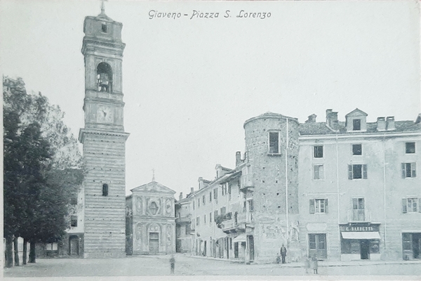 Cartolina Giaveno - Piazza S. Lorenzo - 1930