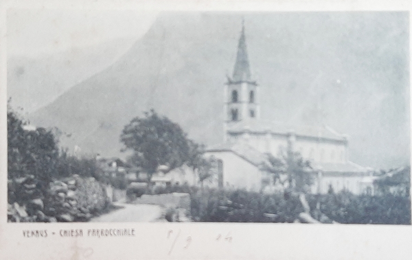 Cartolina Venaus - Chiesa Parrocchiale - 1919