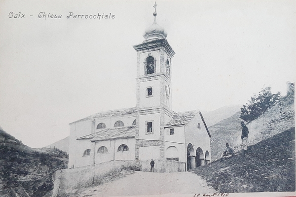 Cartolina Oulx - Chiesa Parrocchiale - 1925