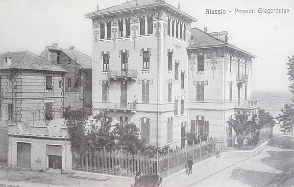 Cartolina Alassio - Pensione Gregorovius - 1918