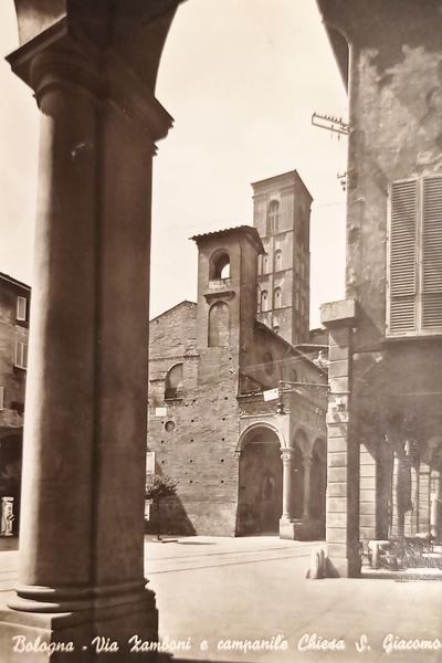 Cartolina - Bologna - Via Zamboni e campanile Chiesa S. …