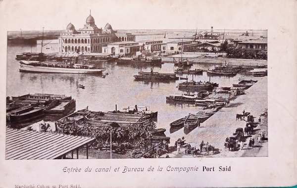 Cartolina Egitto Entree du canal et Bureau de la Compagnie …