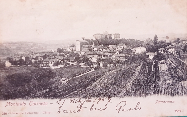 Cartolina - Montaldo Torinese - Panorama - 1907