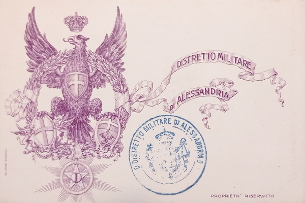 Cartolina Militare - Distretto Militare di Alessandria - 1900 ca.