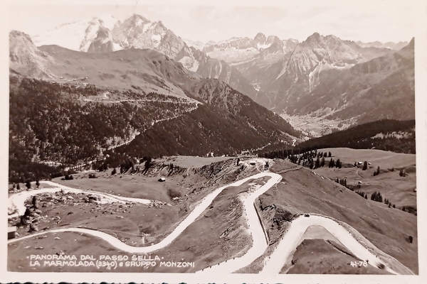 Cartolina - Panorama dal Passo Sella - La Marmolada e …