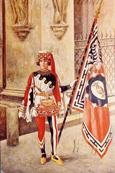 Cartolina - Paggi delle Storiche Contrade di Siena - Civetta …