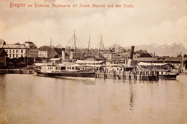 Cartolina - Austria -Bregenz am Bodensee - Hafenpartie mit Neuem …