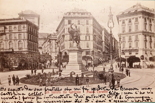Cartolina - Un Saluto da Genova - Piazza Corvetto - …