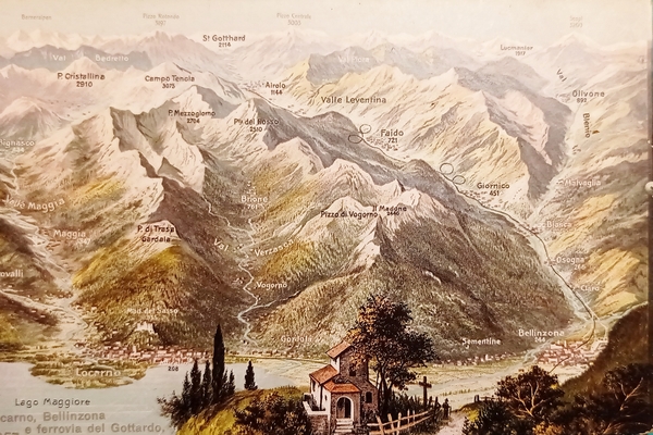 Cartolina - Lago Maggiore - Locarno - Bellinzona e ferrovia …