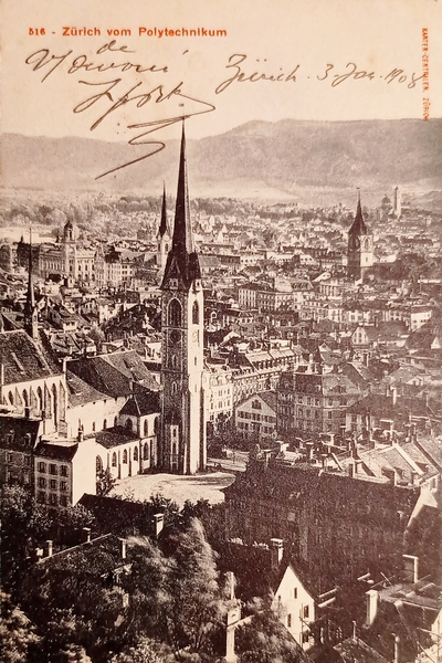 Cartolina - Svizzera - Zürich vom Polytechnikum - 1908