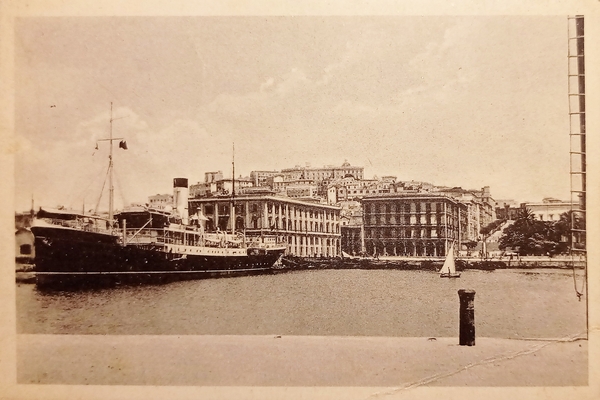 Cartolina - Cagliari - Panorama - Stazione Marittima - 1937