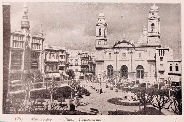 Cartolina - Uruguay - Montevideo - Plaza Constitucion - 1910 …