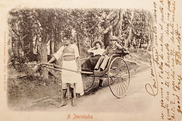 Cartolina - Sudafrica - A Jinricksha - Autista di risciò …