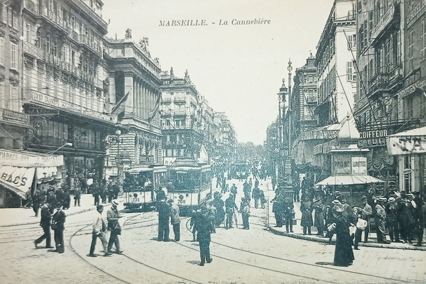 Cartolina - Francia - Marseille - La Canebière - 1920 …