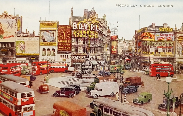 Cartolina - Piccadilly Circus - London - 1954