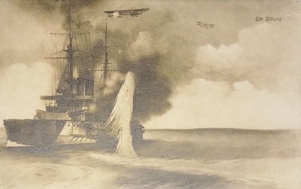 Cartolina - Nave da Battaglia - Un Siluro - 1920 …