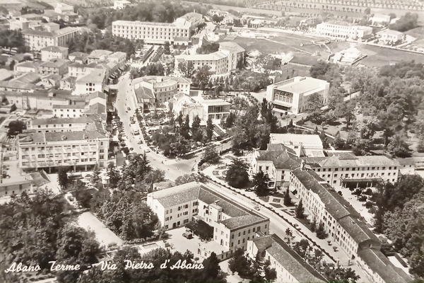 Cartolina - Abano Terme - Via Pietro d'Abano - 1961