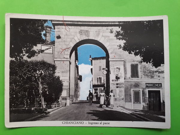 Cartolina - Chianciano - Ingresso al paese - 1955