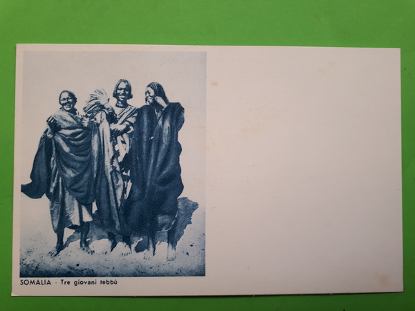 Cartolina - Somalia - Tre giovani tebbu - 1930 ca.