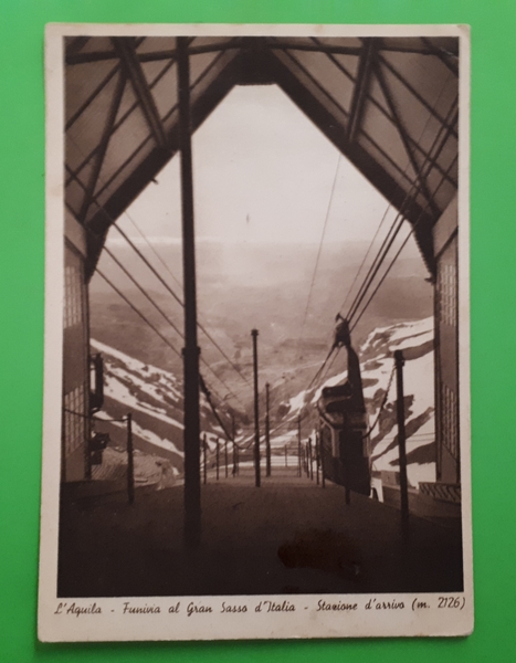 Cartolina - L'Aquila - Funivia del Gran Sasso d'Italia Stazione …