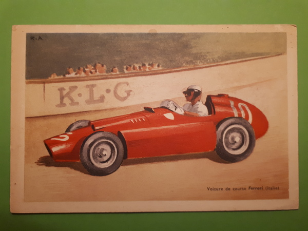 Cartolina pubblicità Cioccolato Tobler - Voiture de course Ferrari - …