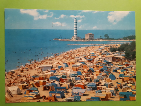 Cartolina - Jesolo Lido - Camping e faro - 1969