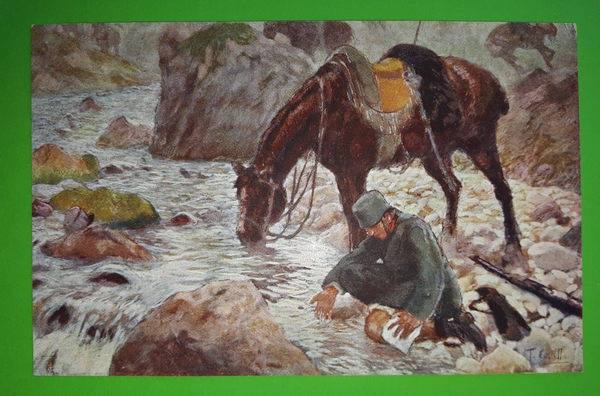 Cartolina - Croce Rossa italiana - illustrata pittore T. Cascella …