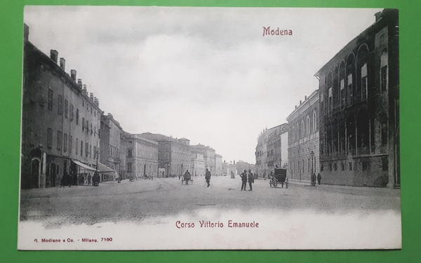Cartolina - Modena - Corso Vittorio Emanuele - 1900 ca.