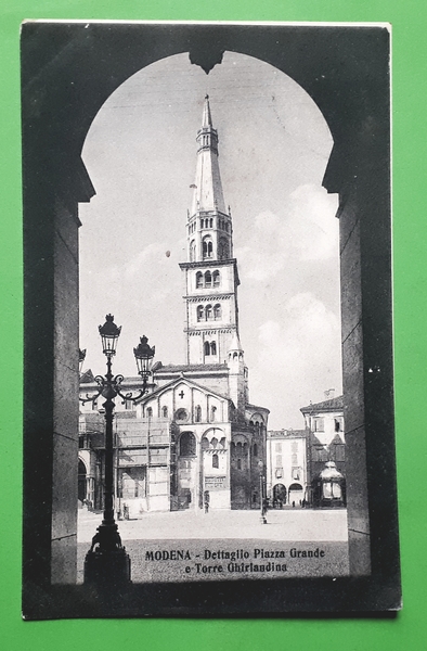 Cartolina - Modena - Dettaglio Piazza Grande e Torre Ghirlandina …