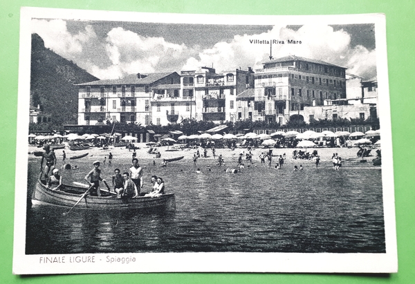 Cartolina - Finale Ligure - Spiaggia - 1930 ca.