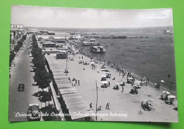 Cartolina - Crotone - Viale Cristoforo Colombo - Spiaggia balneare …
