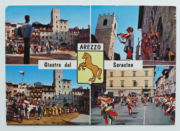 Cartolina Arezzo - Giostra del Saracino - 1970 ca.