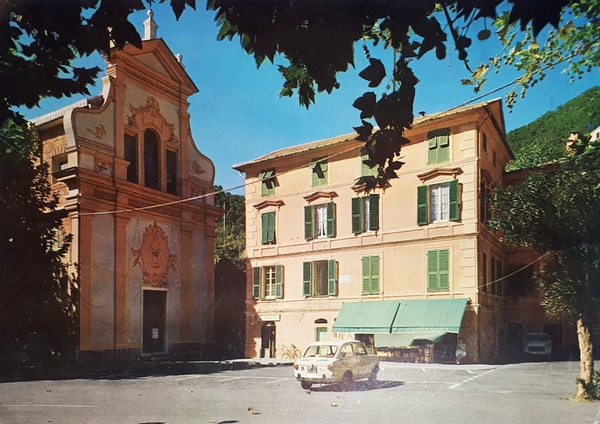 Cartolina - Bonassola - Piazza della Chiesa - 1970 ca.