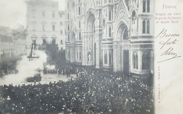 Cartolina - Firenze - Scoppio del Carro in Piazza del …
