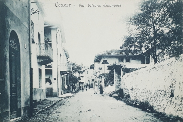 Cartolina - Coazze - Via Vittorio Emanuele - 1912