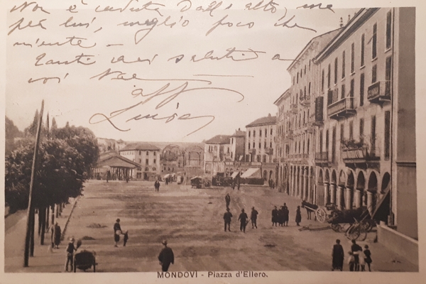 Cartolina - Mondovi - Piazza Ellero - 1933