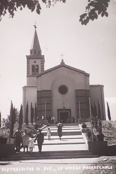Cartolina - Pietracolora - La Chiesa Parrocchiale - 1955