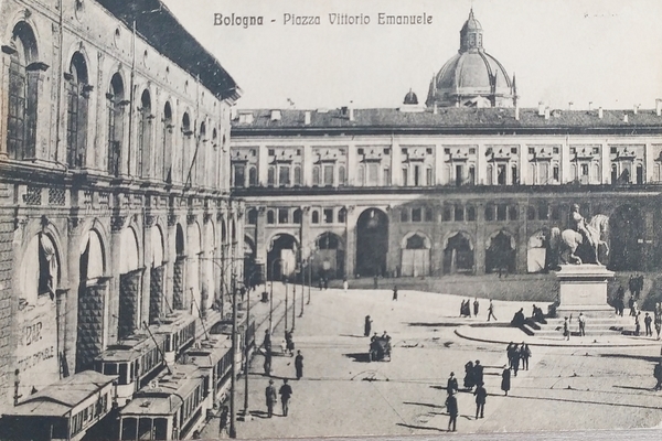 Cartolina - Bologna - Piazza Vittorio Emanuele - 1900 ca.