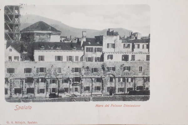Cartolina - Spalato - Mura del Palazzo Diocleziano - 1904