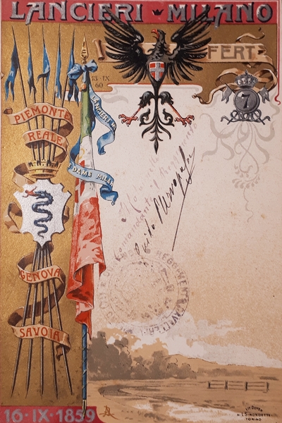 Cartolina - 7^ Lancieri Milano - 1901